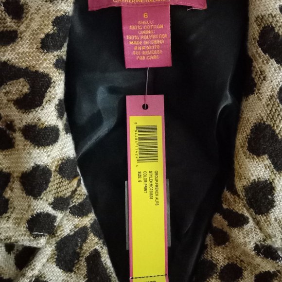 CATHERINE MALANDRINO - MOTORCYCLE JACKET - VERUCA LEOPARD PRINT - SIZE 6 (NWT) - Picture 2 of 2